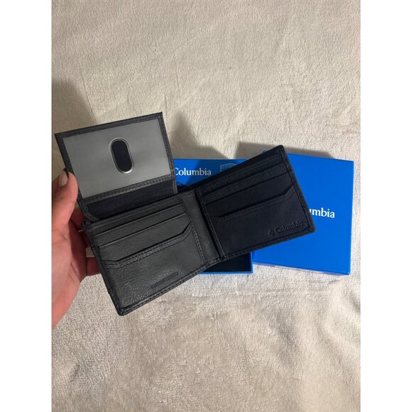 Columbia RFID Black Leather Wallet With Box - Picture 3 of 6